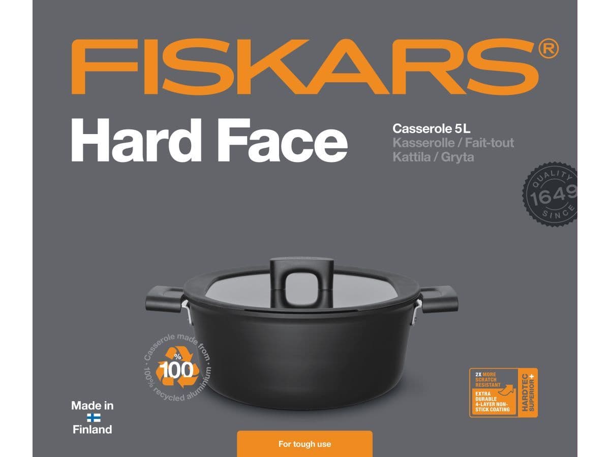 Кастрюля 5л/26 см c крышкой Hard Face FISKARS - изображение 7