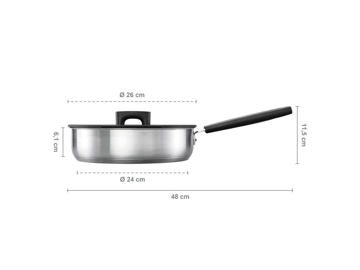 Сковорода с крышкой 26 см Hard Face Steel Fiskars - изображение 2