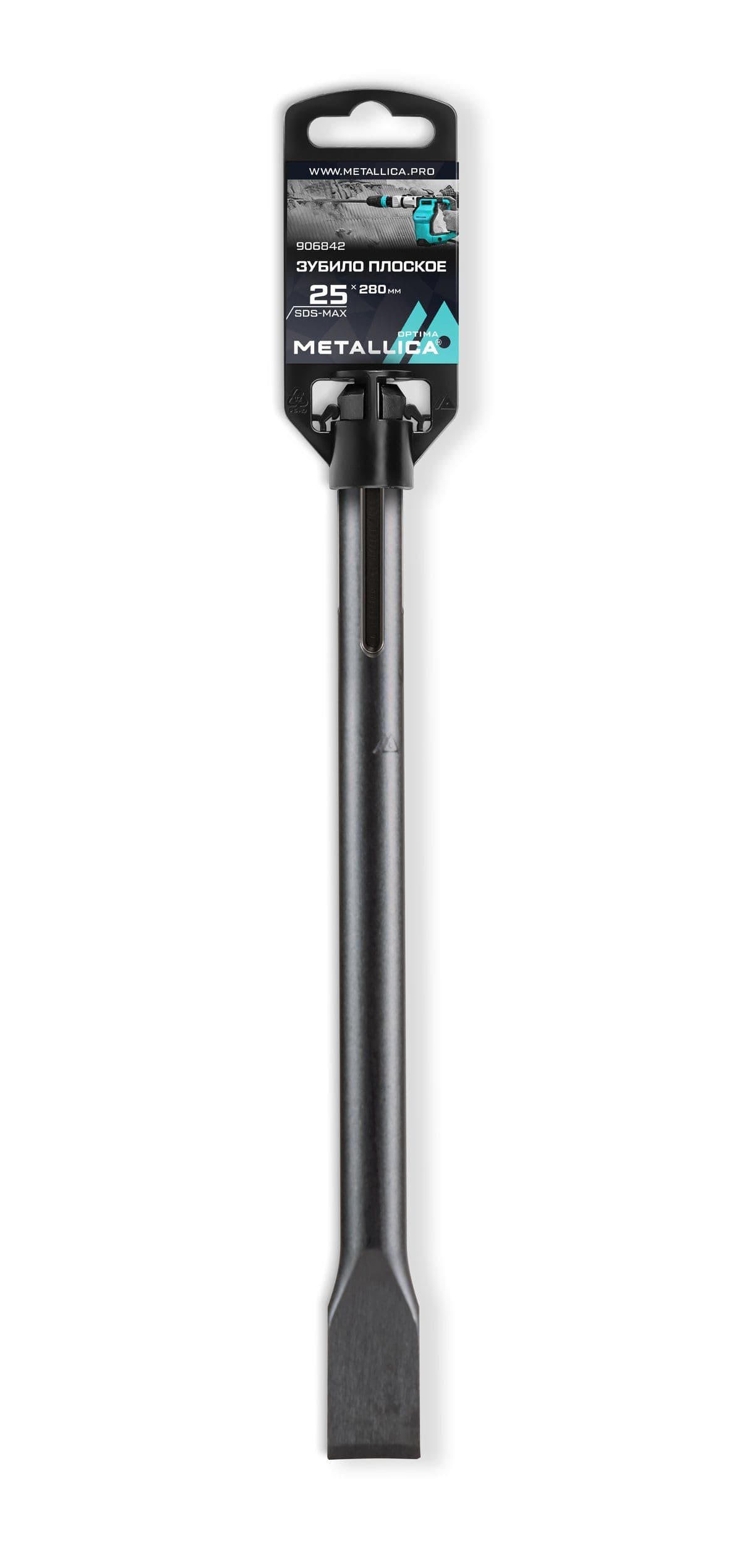 Зубило плоское SDS-max METALLICA Optima 25х280/140 мм, по бетону - изображение 1