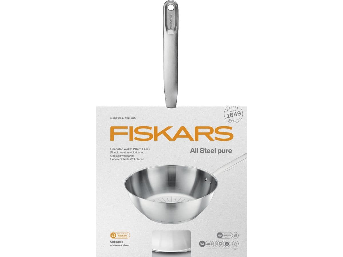 Сковорода-вок 28 см All Steel Pure Fiskars - изображение 7