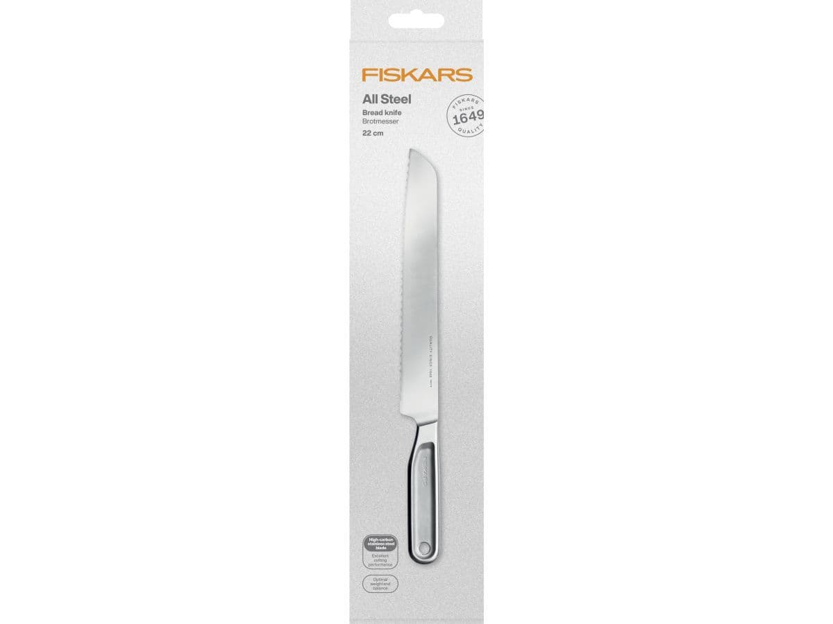 Нож для хлеба 22см цельнометаллический All Steel Fiskars - изображение 3