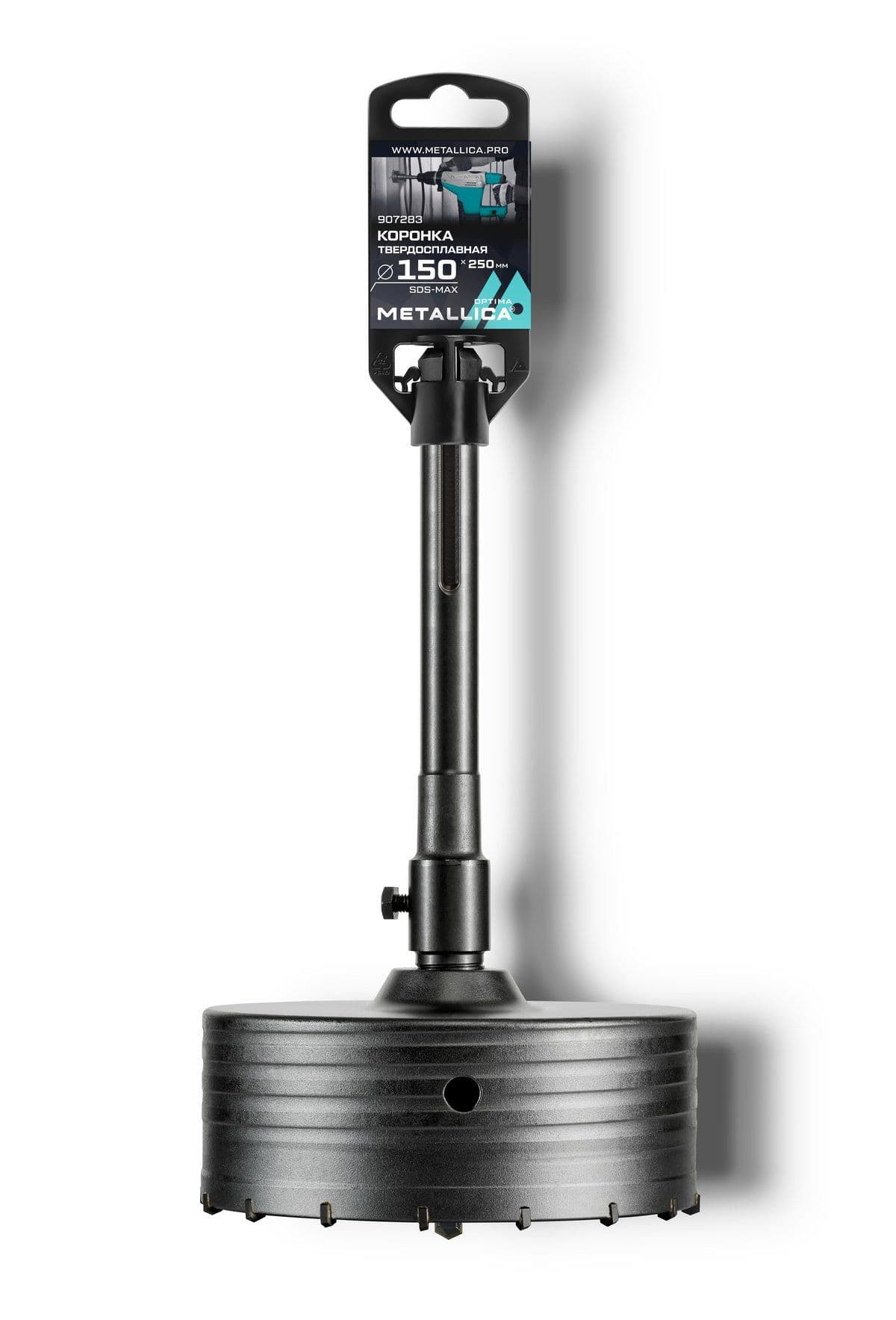 Коронка тв. спл. SDS-max METALLICA Optima 150x250/110 мм, h=50мм, М22,0х2,0 мм, с адаптером - изображение 1