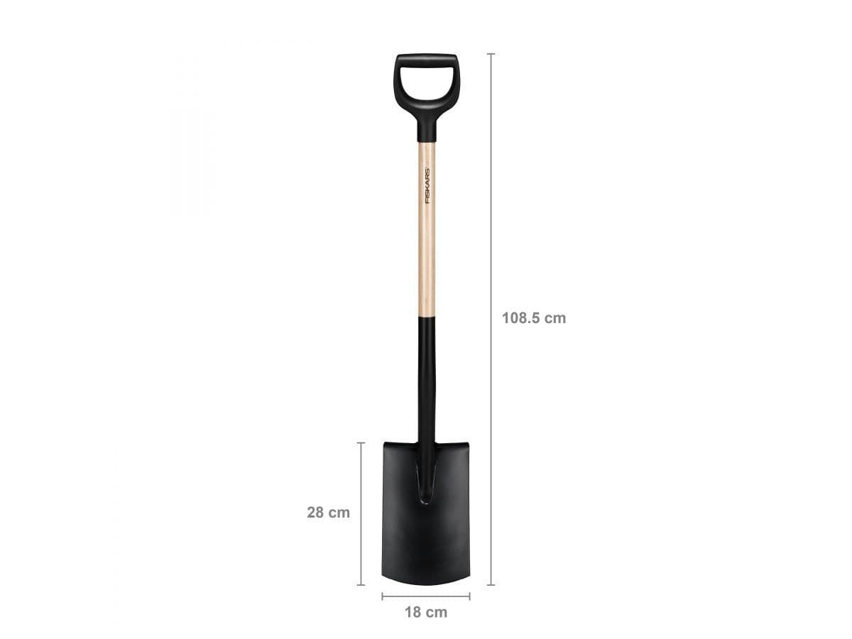 Лопата штыковая с закругленным лезвием и дер. черенком FISKARS - изображение 3