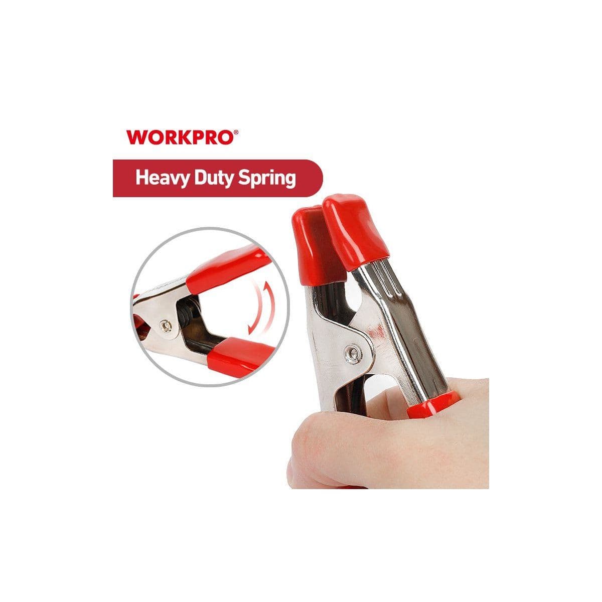 СТАЛЬНОЙ ПРУЖИННЫЙ ЗАЖИМ WORKPRO 19MM - изображение 3