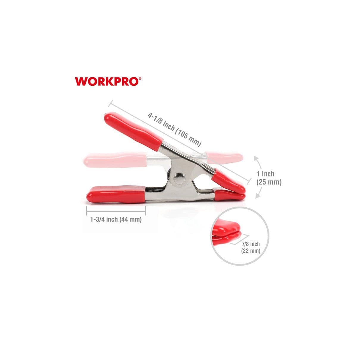 СТАЛЬНОЙ ПРУЖИННЫЙ ЗАЖИМ WORKPRO 25MM - изображение 1