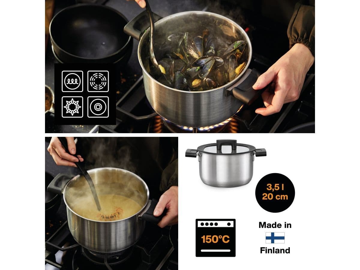 Кастрюля 3,5л/20см с крышкой HF Steel FISKARS - изображение 11