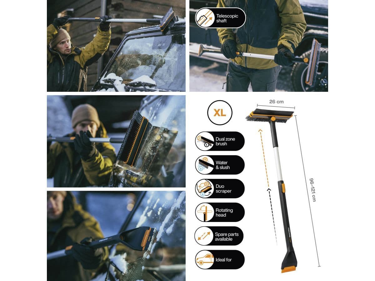 Щетка для снега 96-121см телескоп. со скребком X-series FISKARS - изображение 6