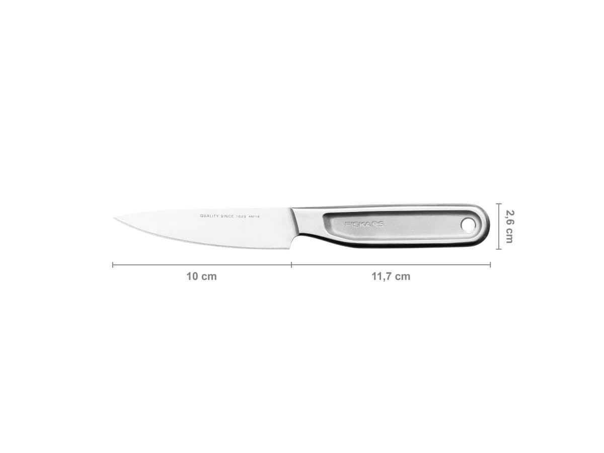 Нож для чистки овощей 10см цельнометаллический All Steel Fiskars - изображение 2