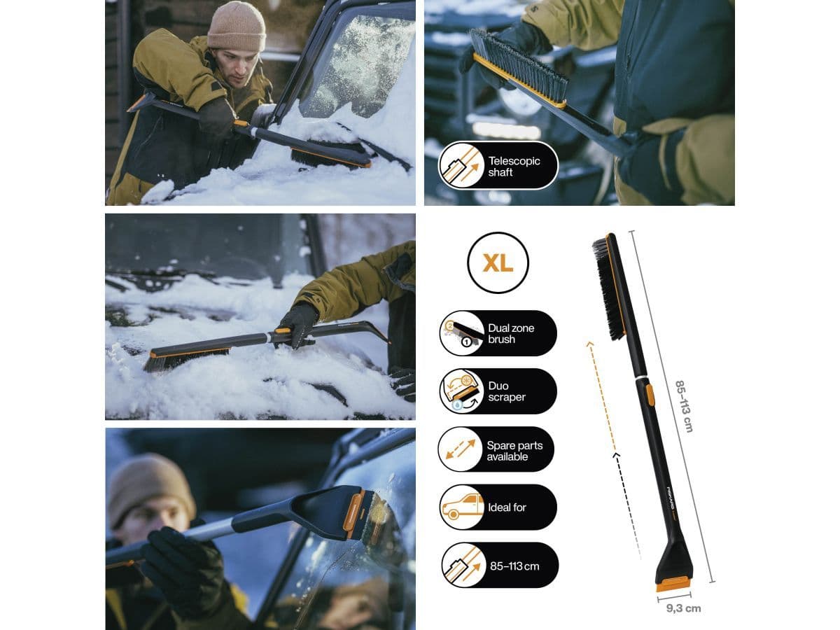 Щетка для снега 85-113см телескоп. со скребком X-series FISKARS - изображение 3