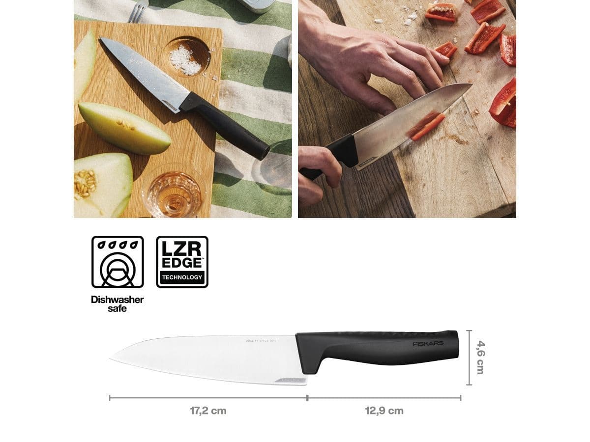 Нож поварской средний 17 см Hard Edge Fiskars - изображение 6
