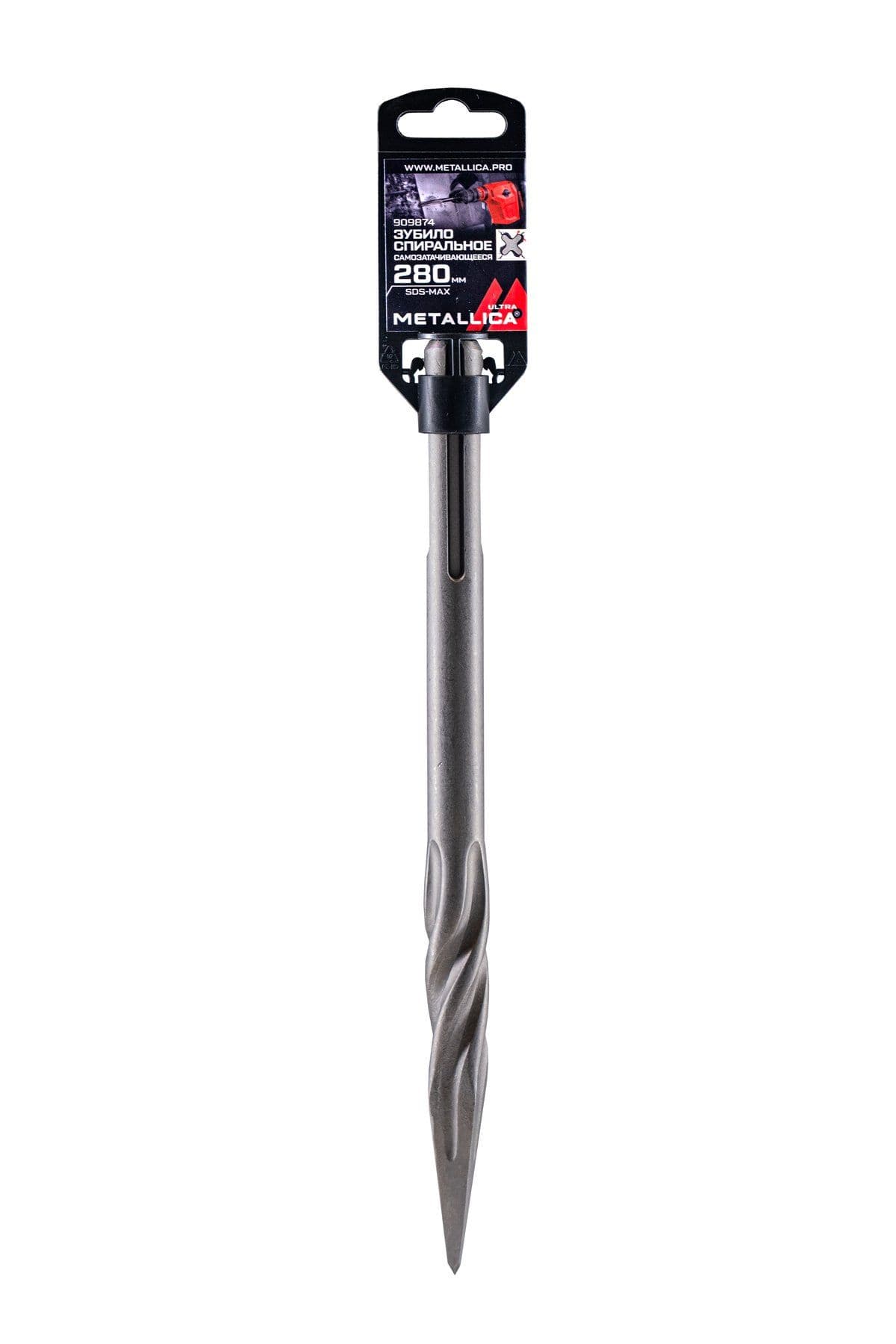 Зубило пикообразное СПИРАЛЬНОЕ самозатачивающееся SDS-max METALLICA Ultra 280/140 мм, по бетону - изображение 1