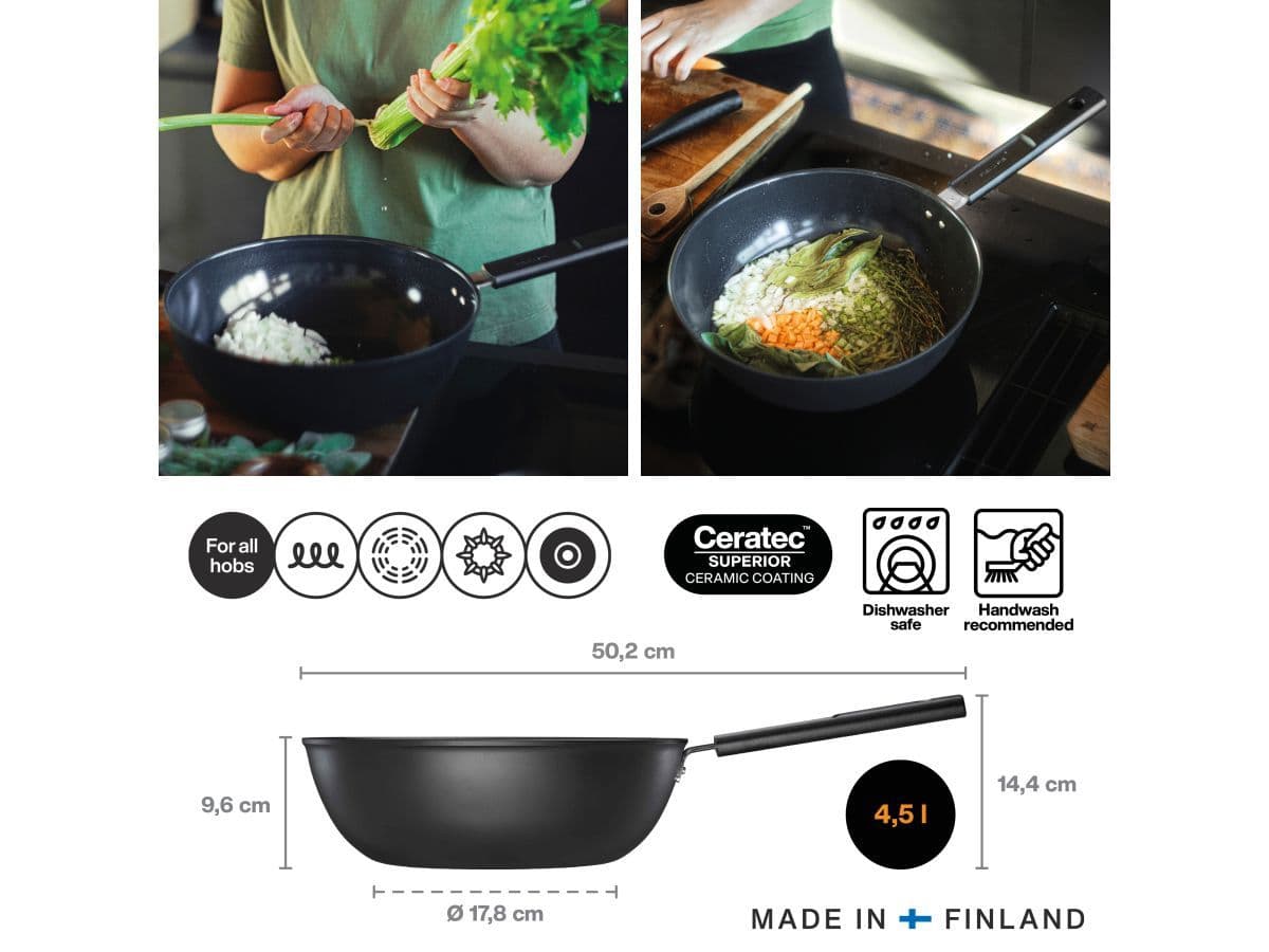 Скоророда-вок 28 см/4,5л Hard Face FISKARS - изображение 5