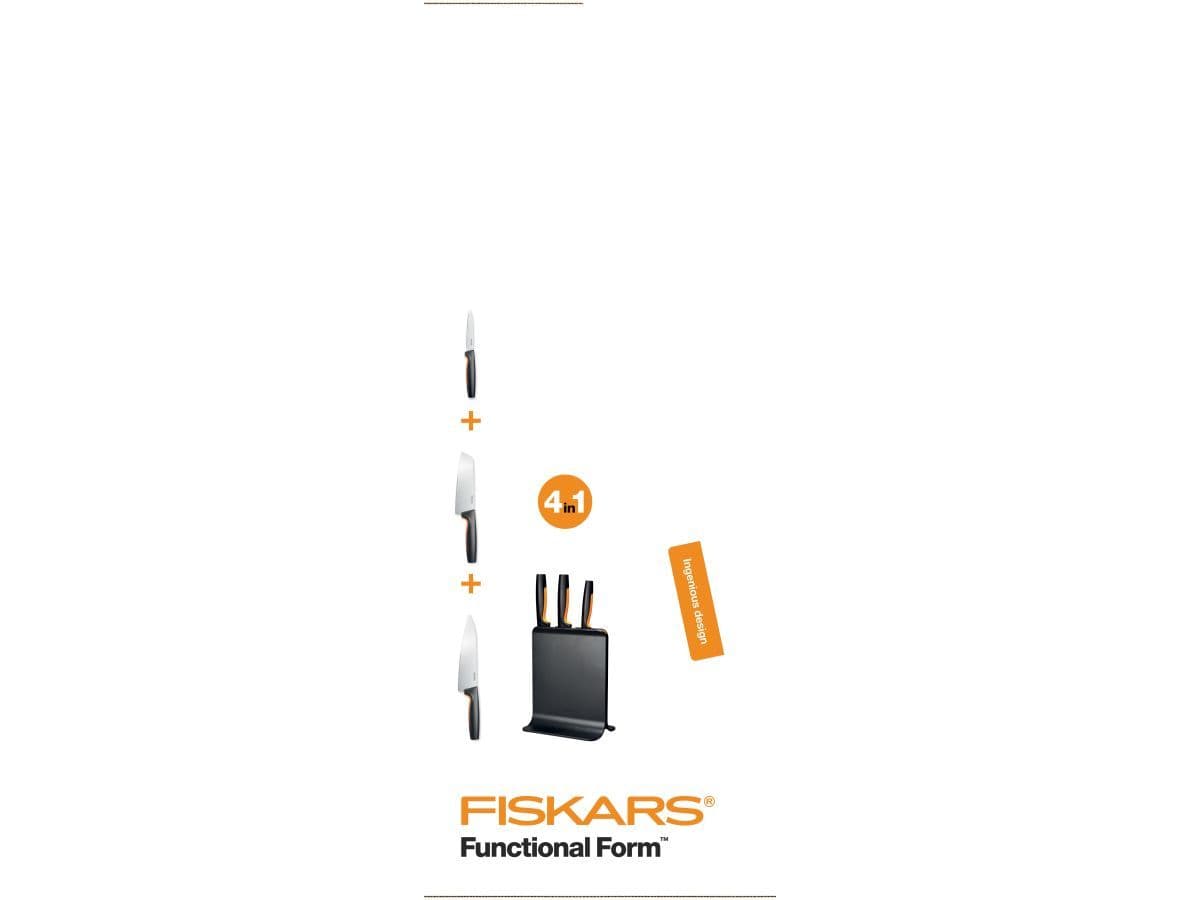 Набор ножей 3 шт пластиковый блок FF Fiskars - изображение 4