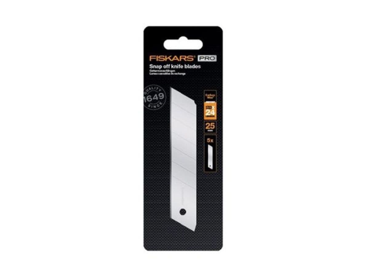Лезвия сменные сегментированные 25мм 5шт CarbonMax FISKARS - изображение 1