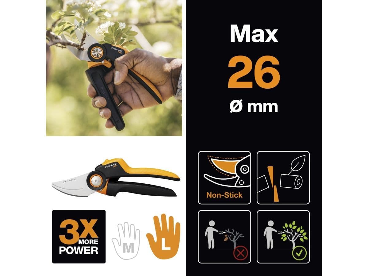 Секатор плоскостной FISKARS Xseries PowerGear L P961 - изображение 4