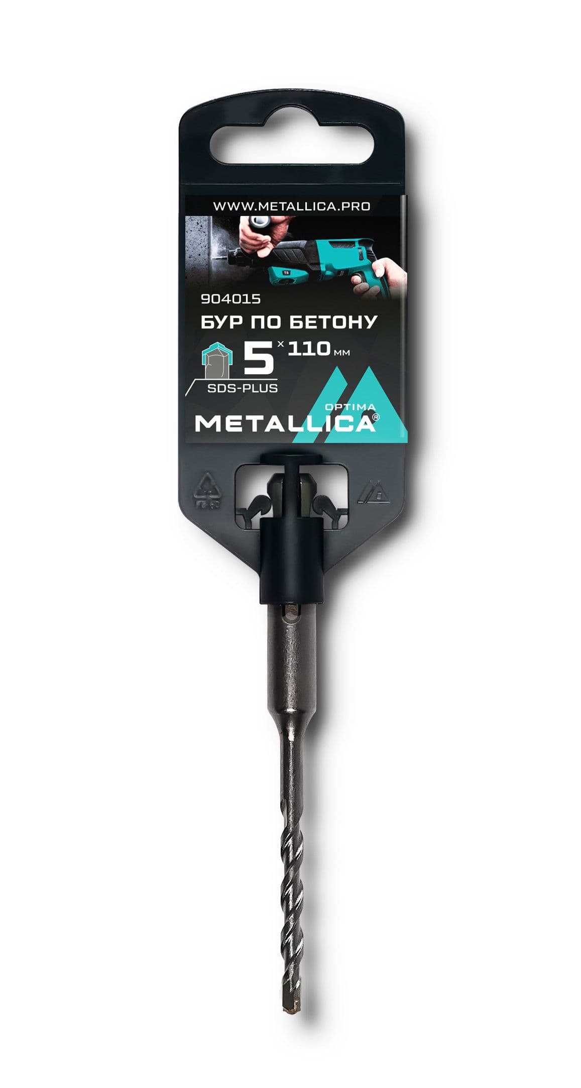 Бур по бетону SDS-plus METALLICA Optima   5х110/50 мм, напайка с центром, 2 спирали - изображение 1