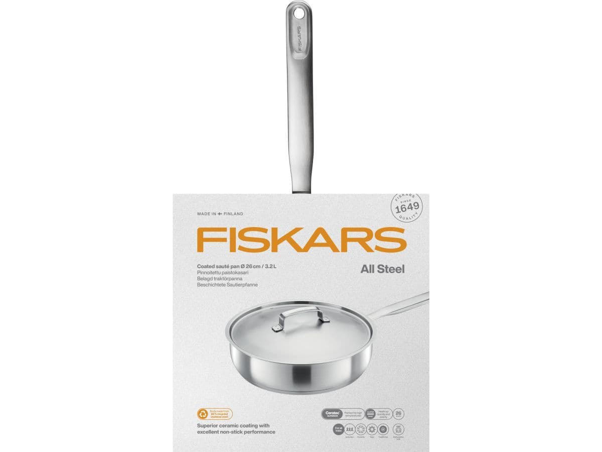 Сотейник 26 см с крышкой All Steel Fiskars - изображение 6