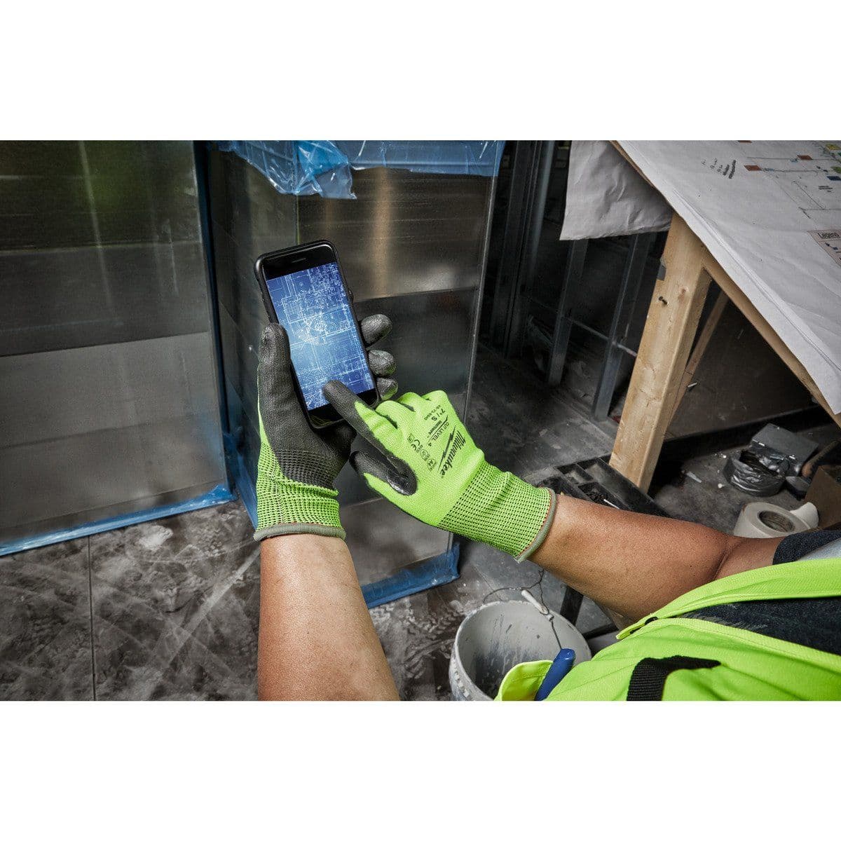 Перчатки защитные Hi-Vis Cut level (Хай Виз Кат Левел) 4/D, S/7 - изображение 3