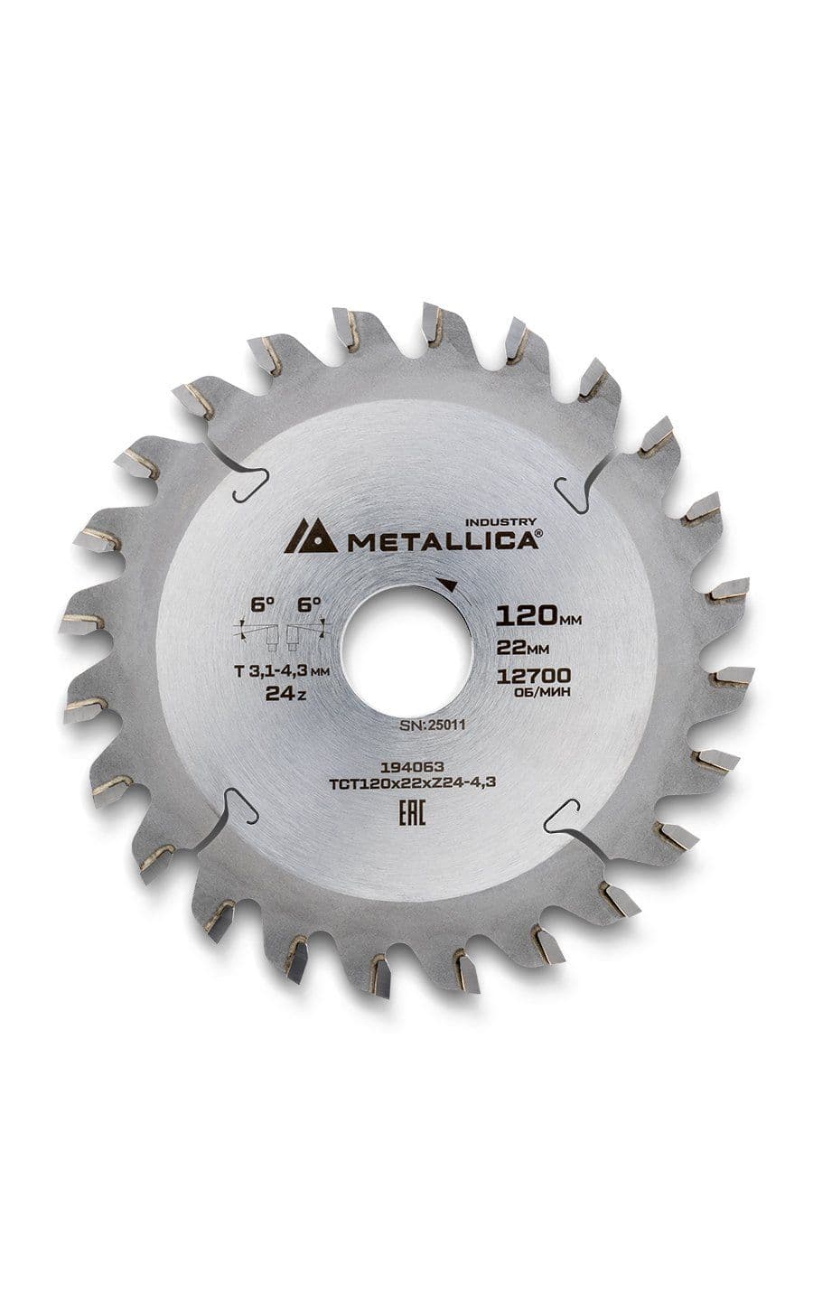 Диск подрезной METALLICA Industry 120x22 мм, 24 конических зуба, T=3,1-4,3 мм по ламин. панелям - изображение 23