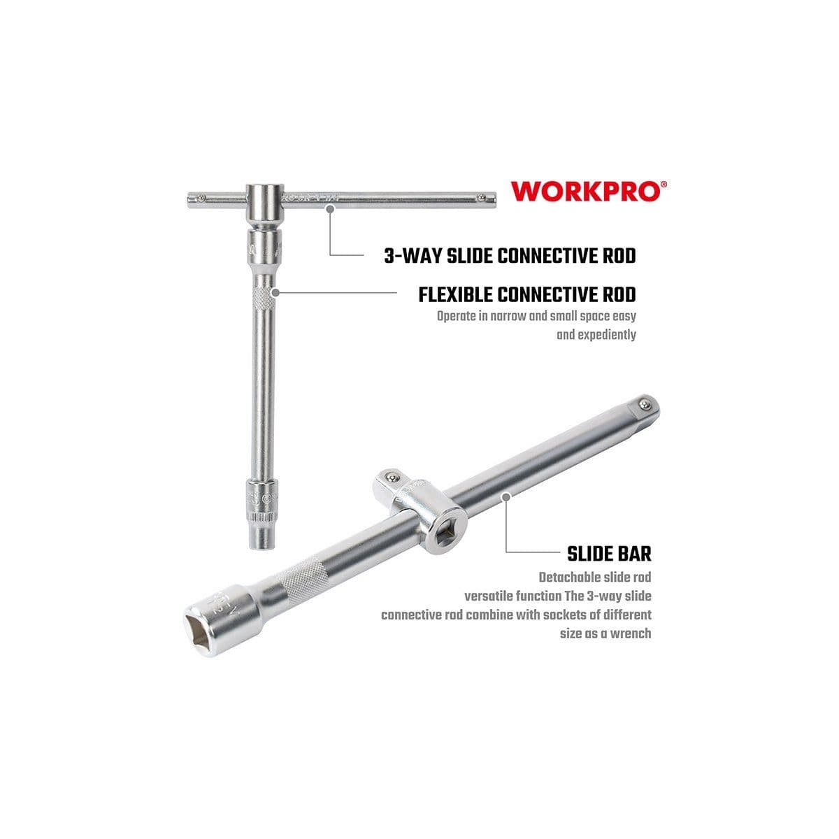 Набор головок 1/4", 3/8",1/2" и инструмента 172пр в кейсе - изображение 5