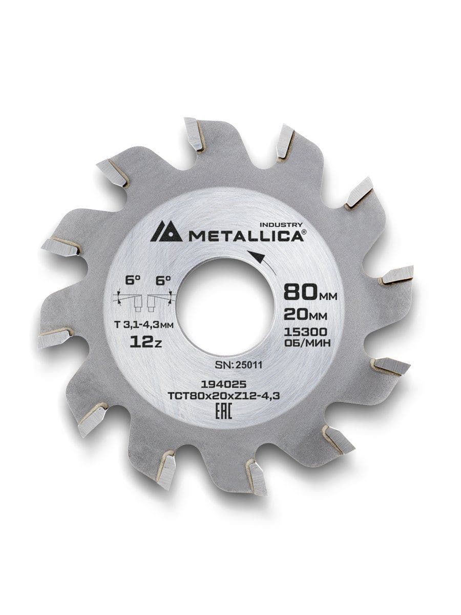 Диск подрезной METALLICA Industry 80x20 мм, 12 конических зубов, T=3,1-4,3 мм по ламин. панелям - изображение 9