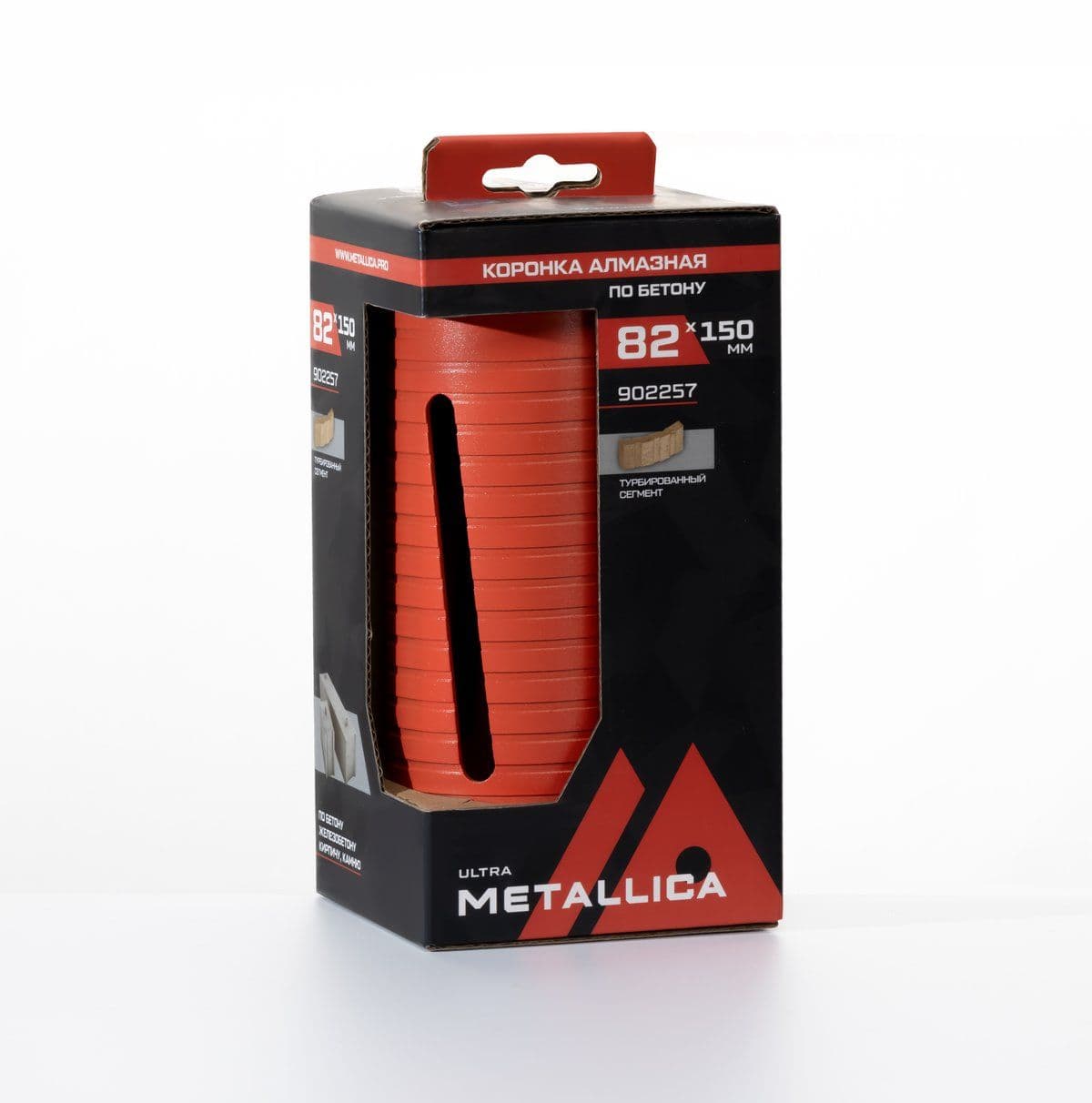Коронка алмазная сегментная удлин. METALLICA Ultra  82x150 мм, М16, без хвостовика, по бетону - изображение 1