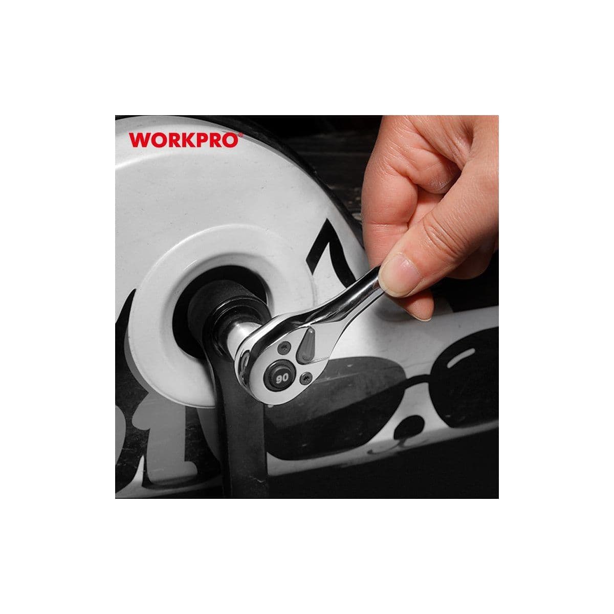 Трещотка ручная 3/8" 90 зуб. с каплевид. рукояткой - изображение 4
