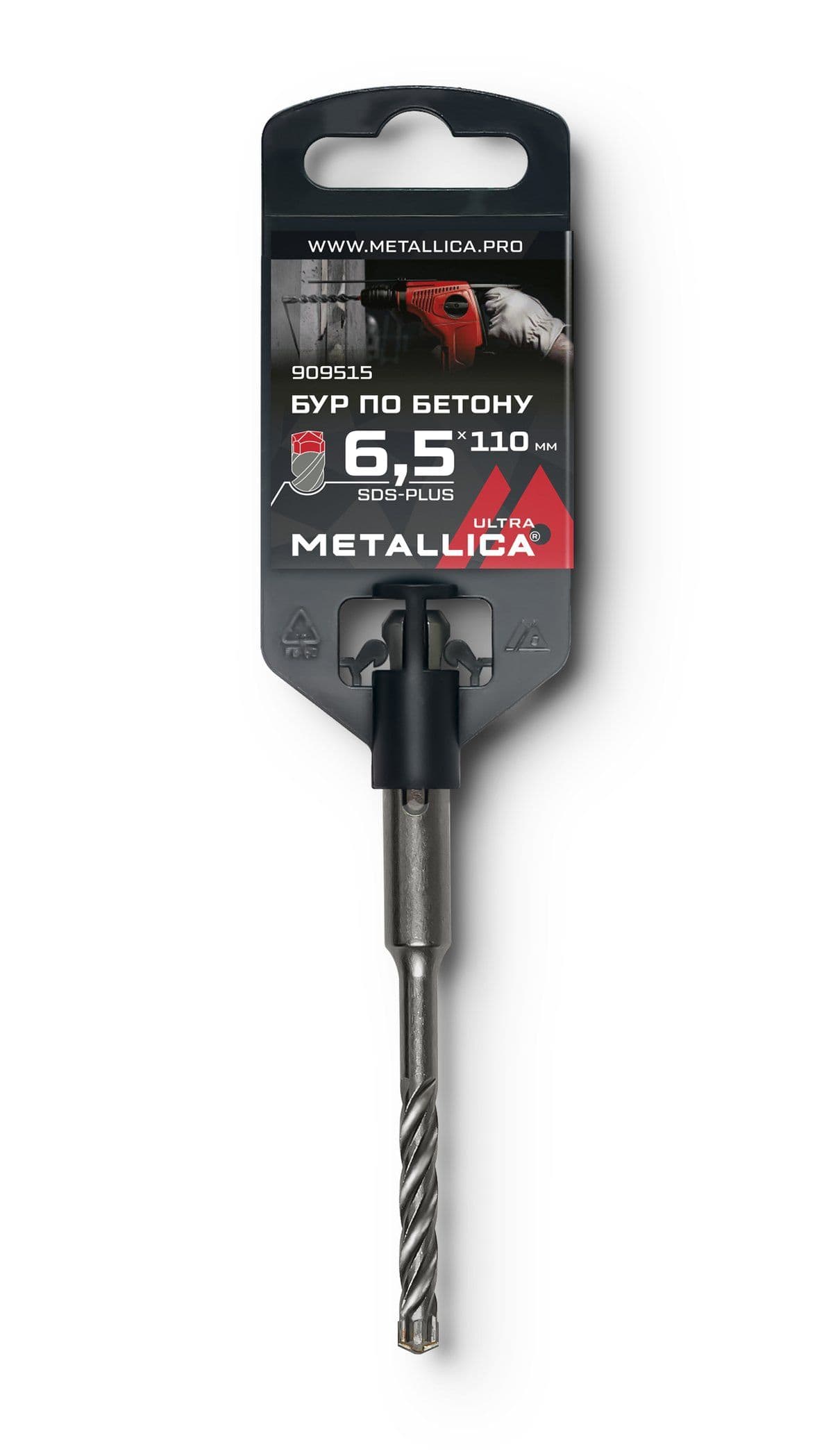 Бур по бетону SDS-plus METALLICA Ultra  6,5х110/50 мм, Х-напайка, 4 спирали - изображение 1