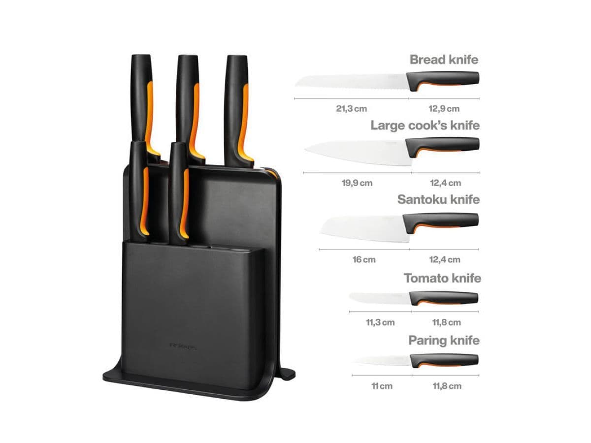Набор ножей 5 шт пластиковый блок FF Fiskars - изображение 2
