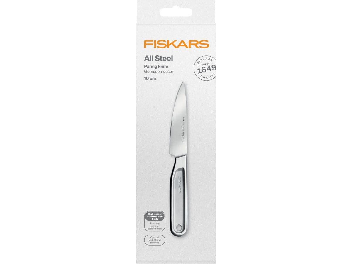 Нож для чистки овощей 10см цельнометаллический All Steel Fiskars - изображение 3