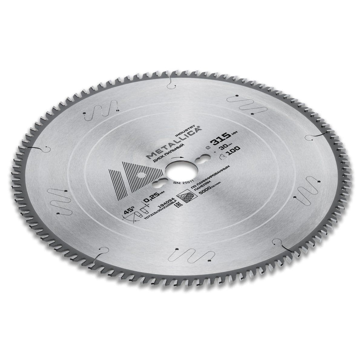 Диск основной для форм-раскр. станков METALLICA Industry 315х30 мм 100 зуб T=3,2 мм по лам. панелям - изображение 8
