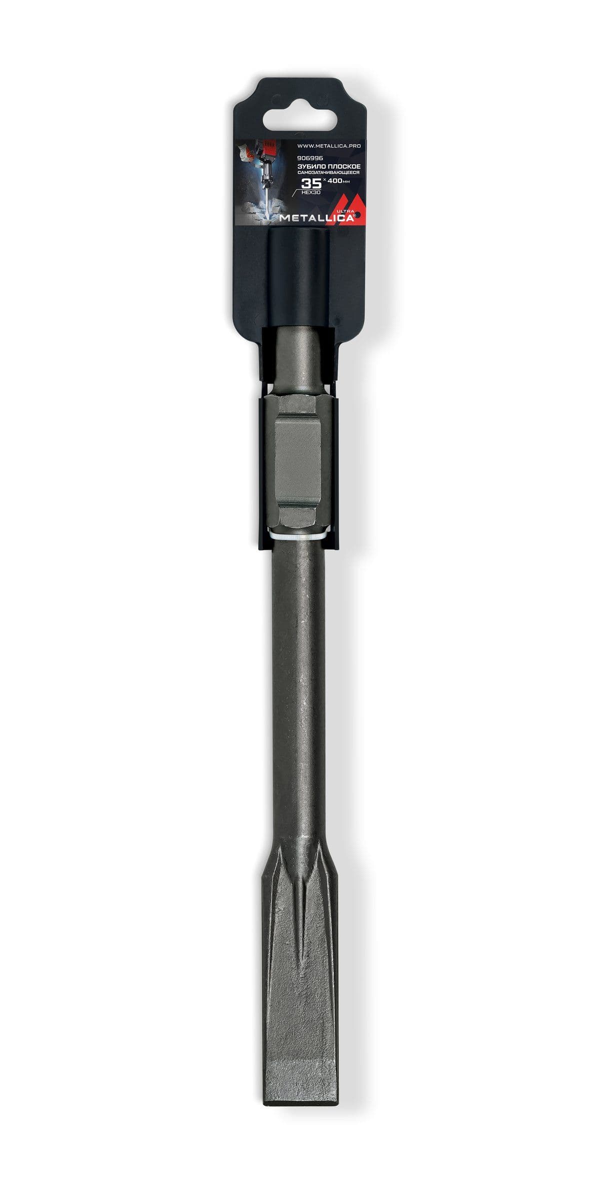 Зубило плоское самозатачивающееся HEX-30 METALLICA Ultra 35х400/260 мм, по бетону - изображение 1