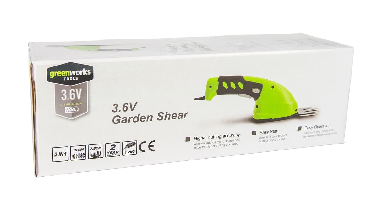 Greenworks 3,6V аккумуляторные садовые ножницы с встроенным аккумулятором 2 Ah - изображение 9