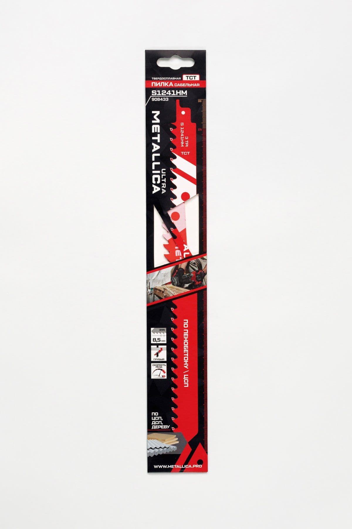 Пилка сабельная METALLICA Ultra S1241HM 300/275мм шаг 8,5мм, TCT-тв. спл., по ЦСП/ДСП/дереву 1шт - изображение 1
