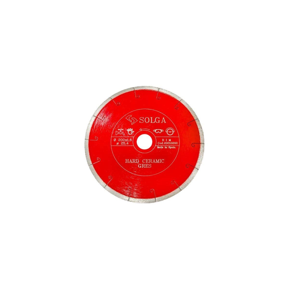 Диск алмазный СОЛГА ДИАМАНТ (Solga Diamant) ТВЕРДАЯ КЕРАМИКА (HARD CERAMICS) сплошной по керамограниту 200х25,4 мм (20010200) - изображение 1