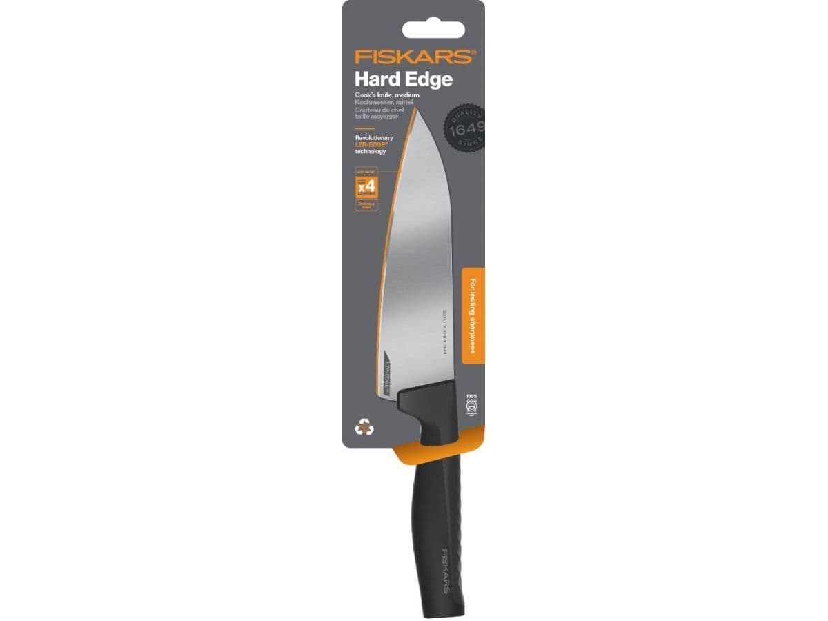 Нож поварской средний 17 см Hard Edge Fiskars - изображение 1