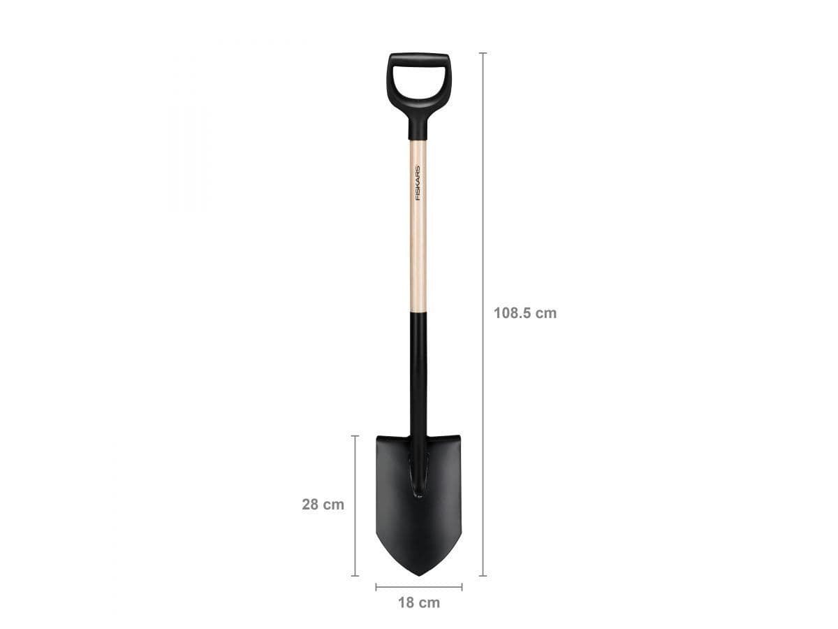 Лопата штыковая с дер. черенком Solid FISKARS - изображение 4