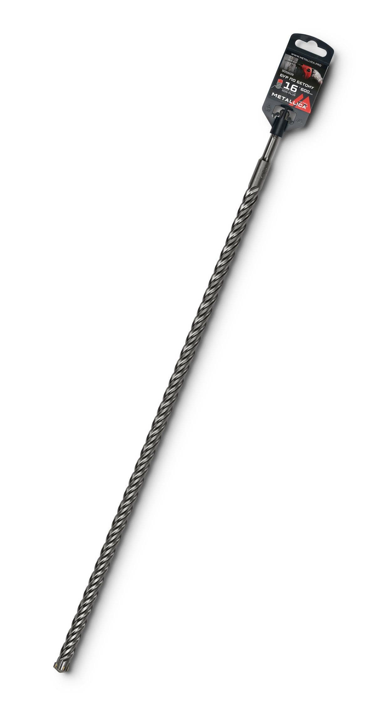 Бур по бетону SDS-plus METALLICA Ultra 16 х600/550 мм, Х-напайка, 4 спирали - изображение 1