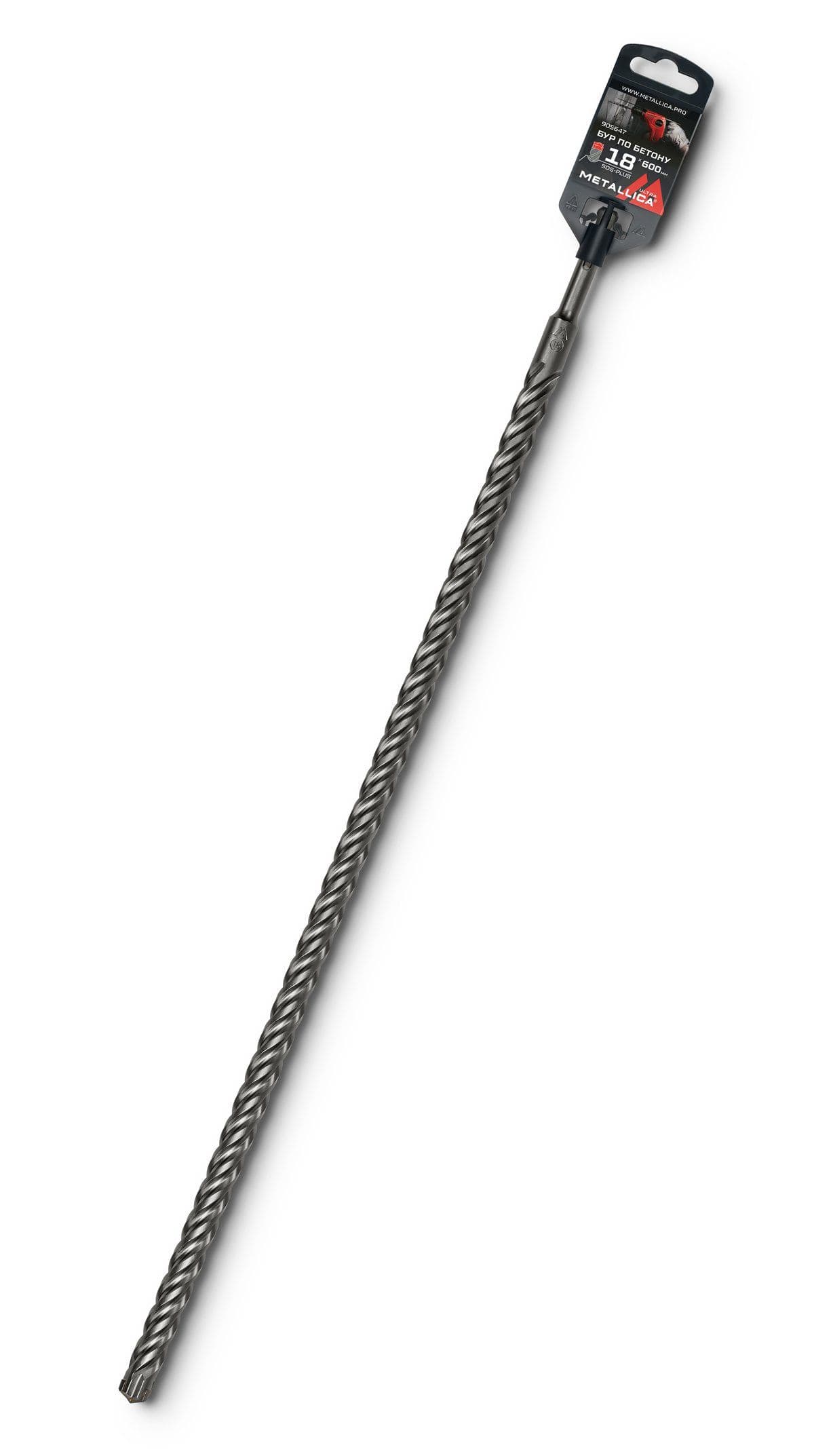 Бур по бетону SDS-plus METALLICA Ultra 18 х600/550 мм, Х-напайка, 4 спирали - изображение 1