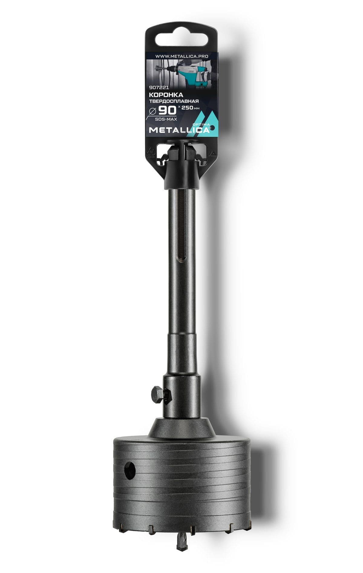 Коронка тв. спл. SDS-max METALLICA Optima  90x250/110 мм, h=50мм, М22,0х2,0 мм, с адаптером - изображение 1