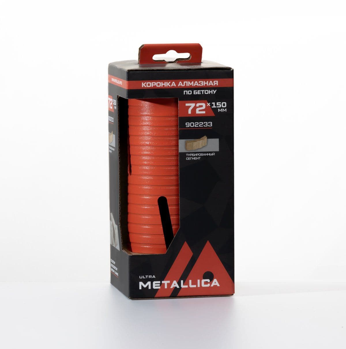 Коронка алмазная сегментная удлин. METALLICA Ultra  72x150 мм, М16, без хвостовика, по бетону - изображение 1