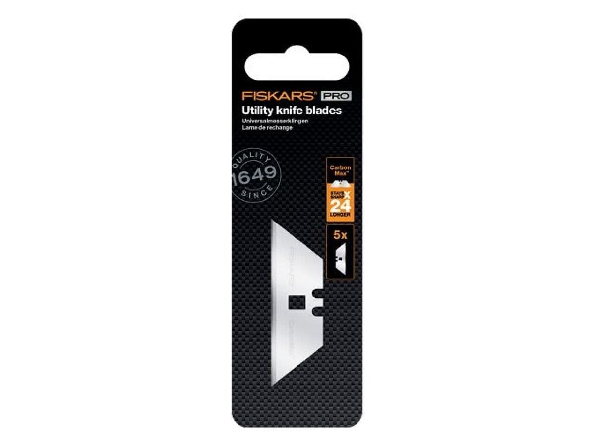 Лезвия сменные трапецевидные д/ножей 5шт CarbonMax FISKARS - изображение 1
