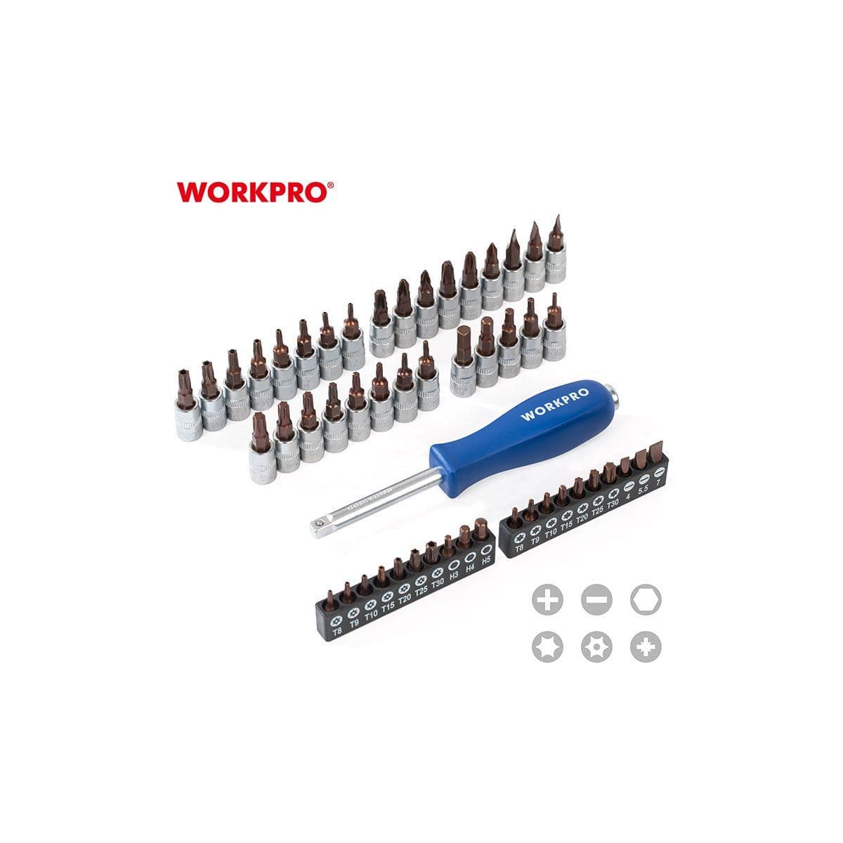 Набор головок 1/4", 3/8",1/2" и инструмента 172пр в кейсе - изображение 7