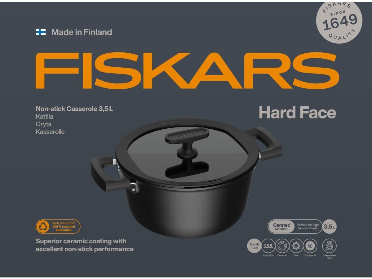 Кастрюля 3.5л c крышкой Hard Face FISKARS - изображение 12
