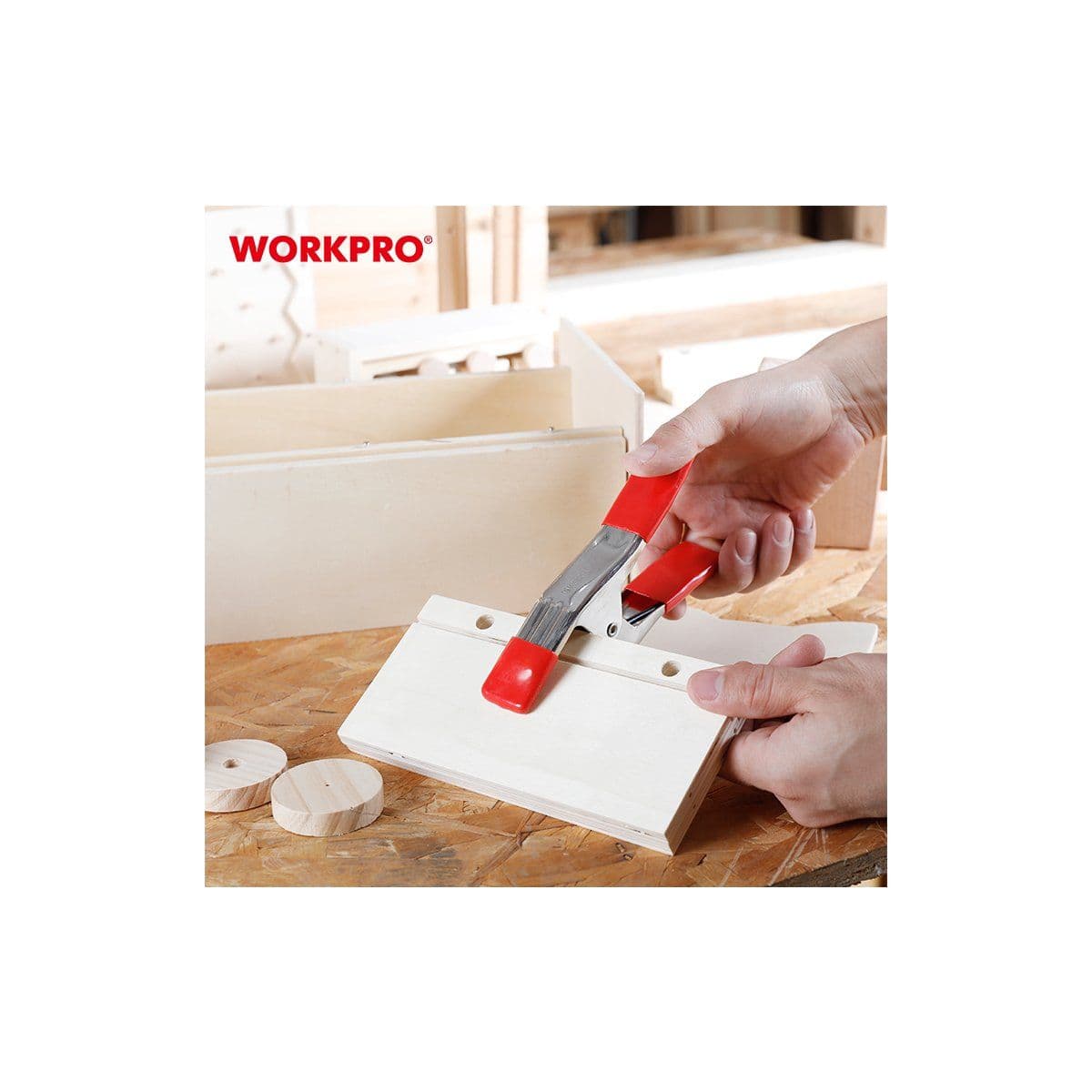 СТАЛЬНОЙ ПРУЖИННЫЙ ЗАЖИМ WORKPRO0 50MM - изображение 7