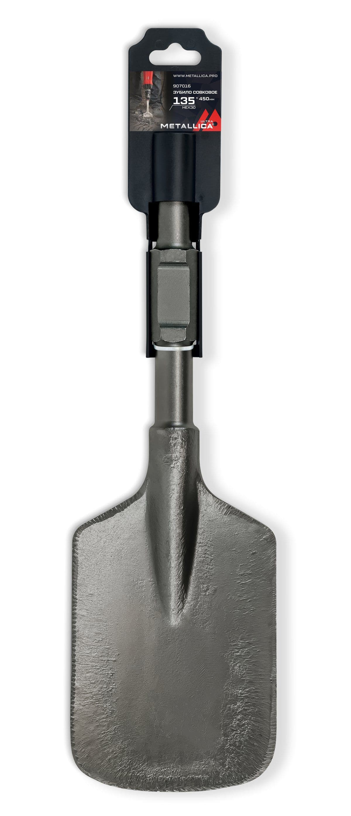 Зубило лопаточное совковое HEX-30 METALLICA Ultra 135х450/300 мм, по асфальту, мерзлому грунту - изображение 1