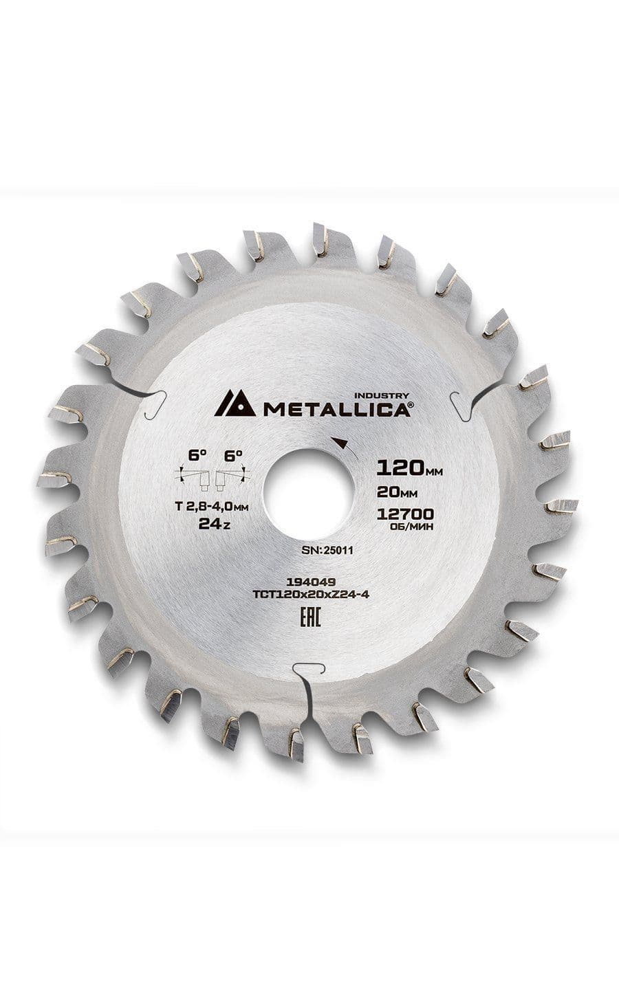 Диск ТОНКИЙ подрезной METALLICA Industry 120x20 мм, 24 конич. зуба, T=2,8-4,0 мм по ламин. панелям - изображение 20
