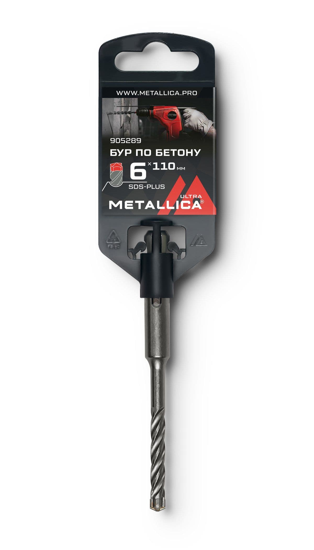 Бур по бетону SDS-plus METALLICA Ultra   6х110/50 мм, Х-напайка, 4 спирали - изображение 1