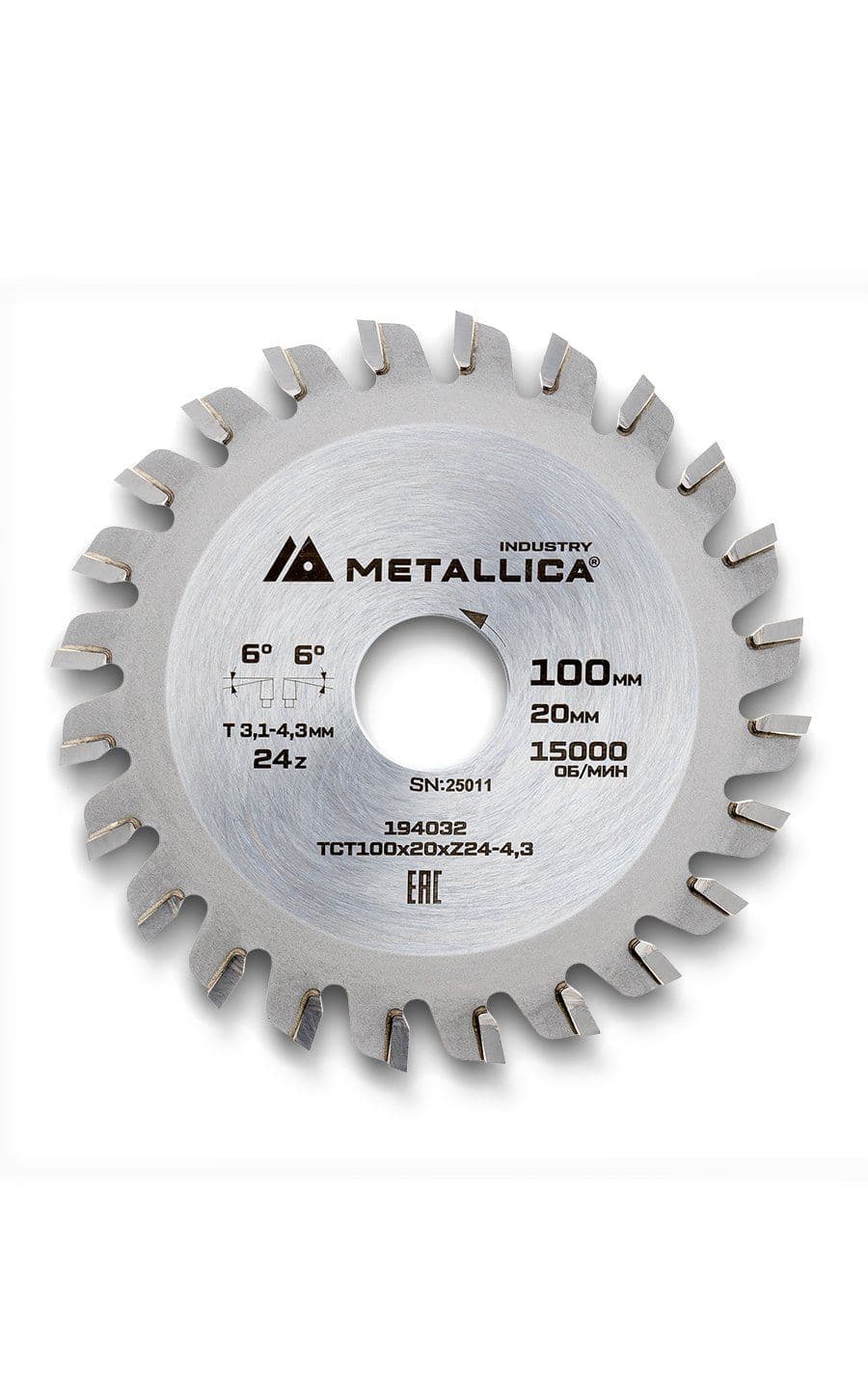 Диск подрезной METALLICA Industry 100x20 мм, 24 конических зуба, T=3,1-4,3 мм по ламин. панелям - изображение 16