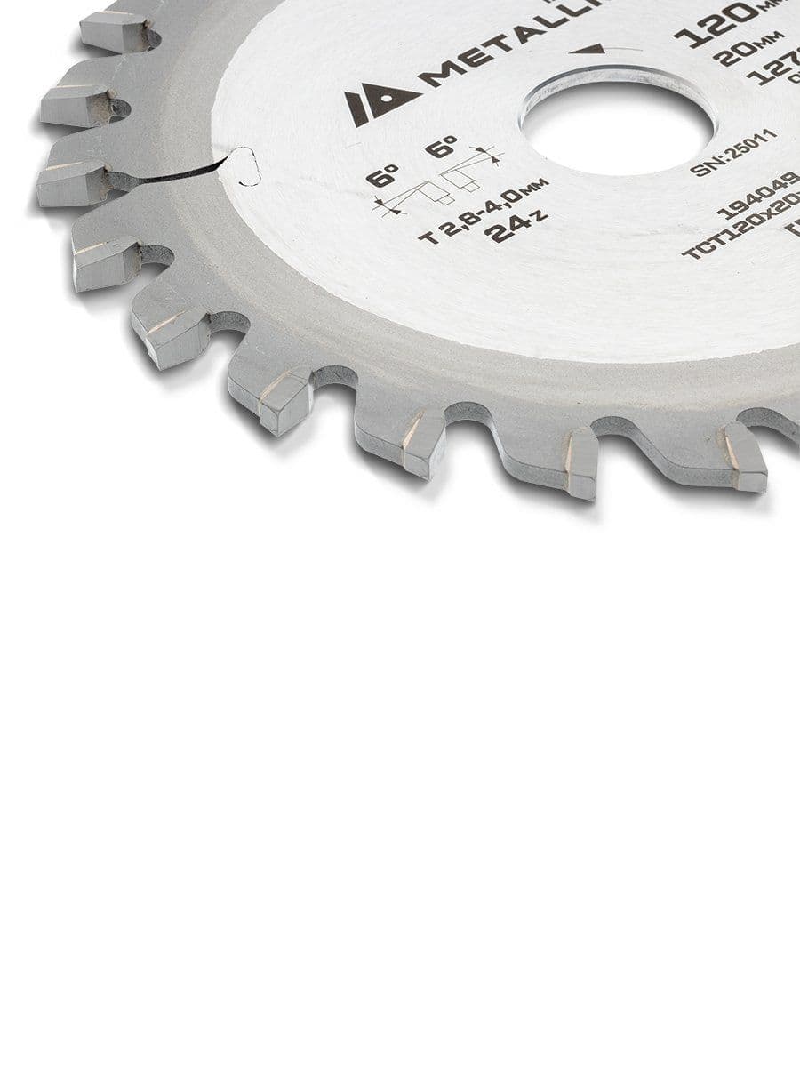 Диск ТОНКИЙ подрезной METALLICA Industry 120x20 мм, 24 конич. зуба, T=2,8-4,0 мм по ламин. панелям - изображение 16
